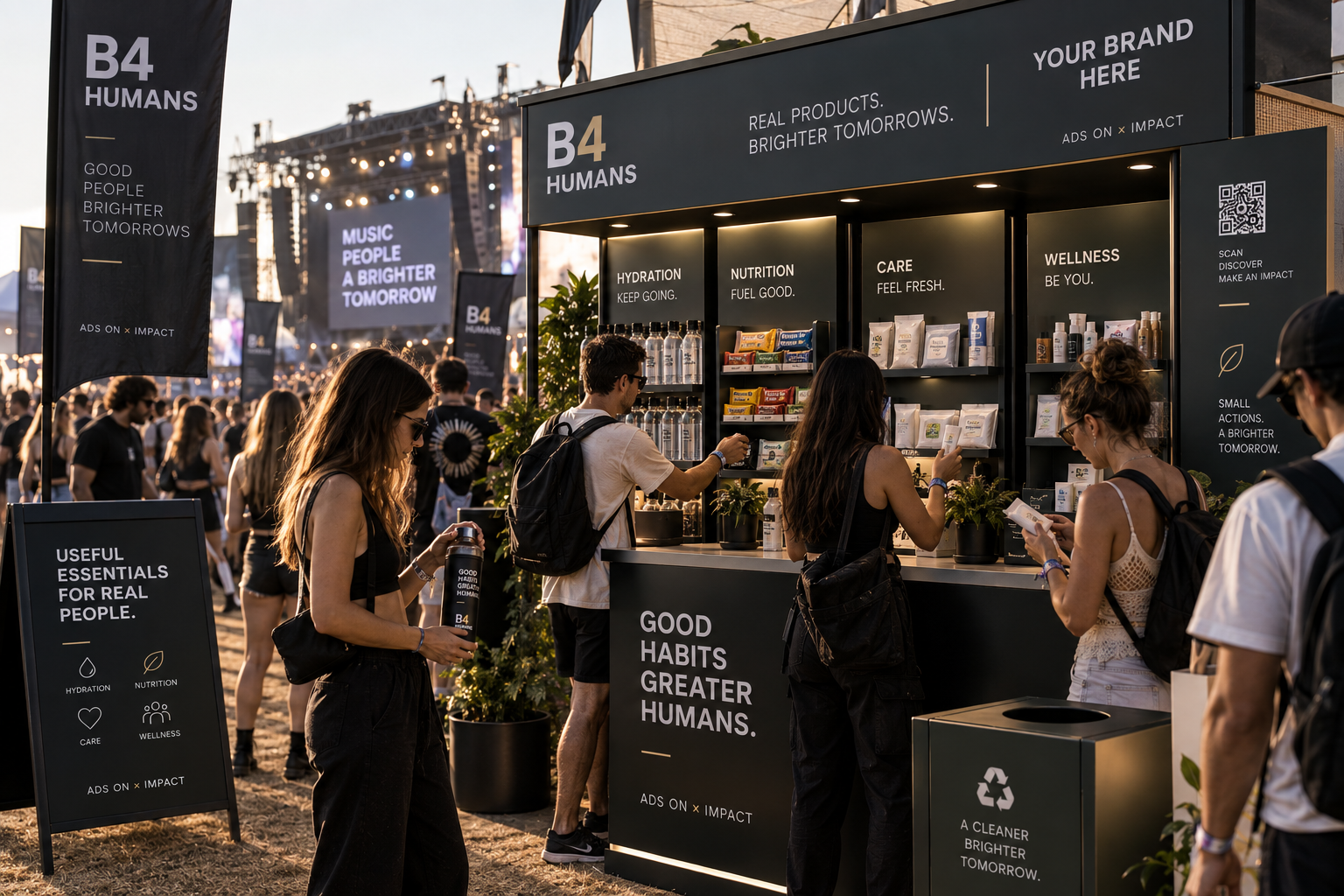Illustrative B4HUMANS event campaign — useful product activation